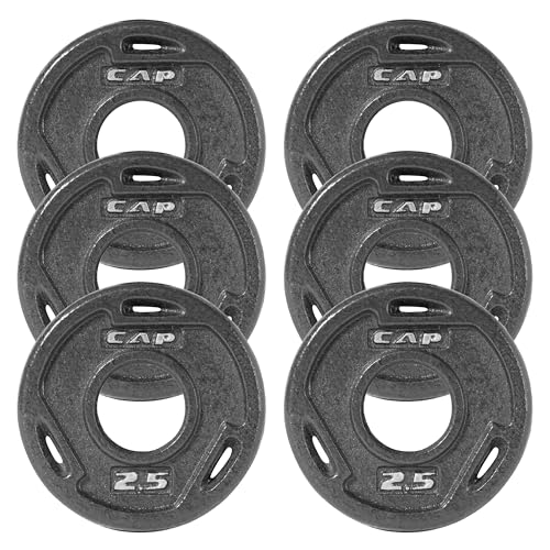 CAP Barbell 2-Inch Olympic Grip Weight Plate, 25 lb, Single Black