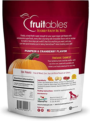 Fruitables Crunchy Baked Low Calorie Training Treats for Dogs | Crispy Bacon Apple Flavor | 7 Ounces (2386)