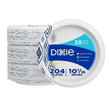 Dixie 10 Inch Paper Plates, Dinner Size Printed Disposable Plate, 204 Count (3 Packs of 68 Plates)