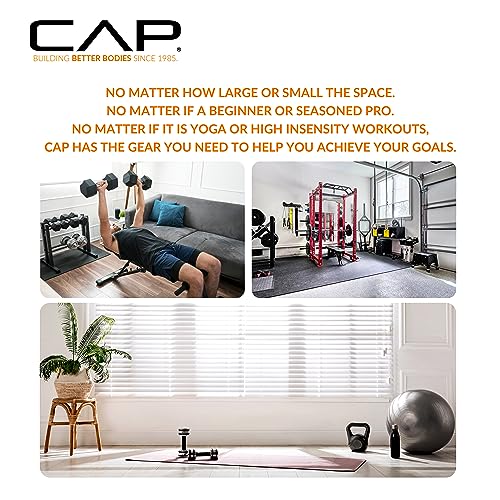 CAP Barbell 150 LB Coated Hex Dumbbell Weight Set with Vertical Rack, Black, New Edition