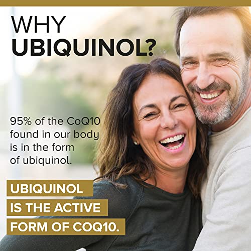 Ubiquinol CoQ10 100mg Softgels, Qunol Ubiquinol - Active form Of Coenzyme Q10, Antioxidant For Heart Health, Healthy Blood Pressure Levels, Beneficial To Statin Users, 4 Month Supply - 120 Count