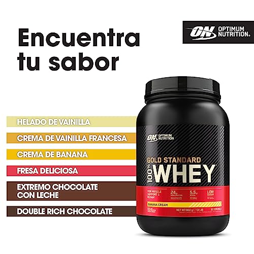 Optimum Nutrition Gold Standard 100% Whey Protein Powder, Banana Cream, 2 Pound (Packaging May Vary)