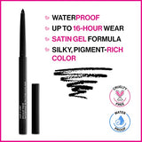 wet n wild Mega Last Breakup Proof Liquid Waterproof Eyeliner, Black, Quick Drying Retractable Gel Eyeliner, Smudge Resistant, Long Lasting 16 Hour Wear, Ultra Fine Brush Tip Pen