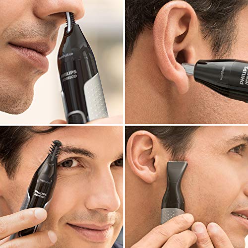 Philips Norelco Nose Trimmer 5000, For Nose, Ears, Eyebrows, Black and Silver, NT5600/42