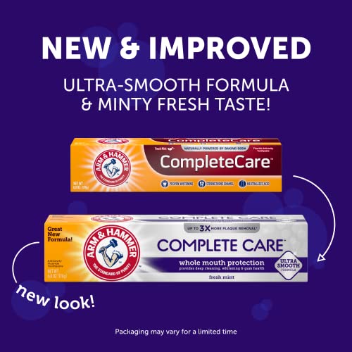 Arm & Hammer Complete Care Toothpaste, Fresh Mint, Whole Mouth Protection, 6.0oz