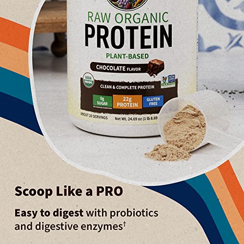 Garden of Life Organic Vegan Vanilla Protein Powder 22g Complete Plant Based Raw Protein & BCAAs Plus Probiotics & Digestive Enzymes for Easy Digestion – Non-GMO, Gluten-Free, Lactose Free 1.5 LB