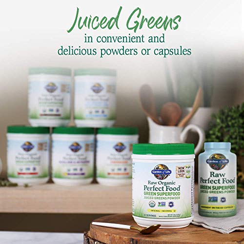 Garden of Life Raw Organic Perfect Food Green Superfood Juiced Greens Powder - Original Stevia-Free, 30 Servings, Non-GMO, Gluten Free Whole Food Dietary Supplement, Alkalize, Detoxify, Energize