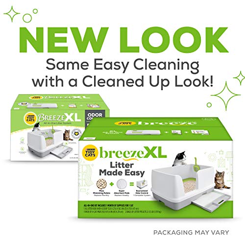 Purina Tidy Cats Non Clumping Litter System, Breeze XL All-in-One Odor Control & Easy Clean Multi Cat Box