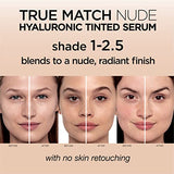 L’Oréal Paris True Match Nude Hyaluronic Tinted Serum Foundation with 1% Hyaluronic acid, Very Light 0.5-2, 1 fl. oz.