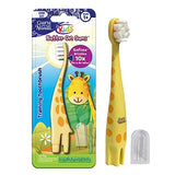 GuruNanda Kids Butter On Gums Training Toothbrush with Cover - Cute Giraffe Design, Extra Soft Bristles for Gentle Cleaning - Ergonomic Handle - BPA & Cruelty Free - 1 Pack (Age 1+)