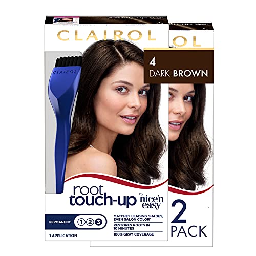 Clairol Root Touch-Up by Nice'n Easy Permanent Hair Dye, 6 Light Brown Hair Color, Pack of 2