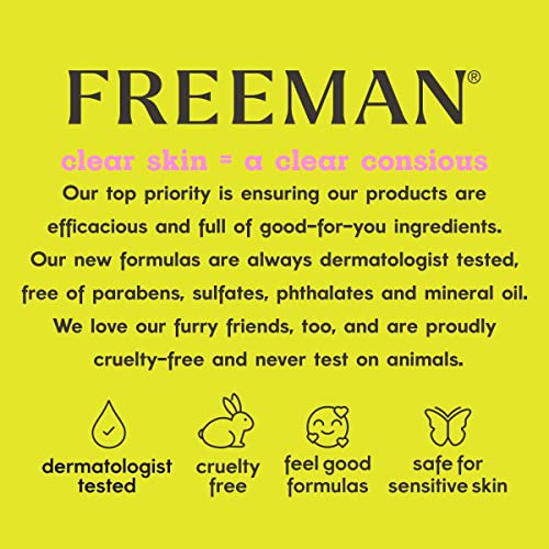 Freeman Polishing Charcoal & Black Sugar Facial Gel Mask, Purifies Skin, Not Over-Drying, Polishing Face Mask, Exfoliating, Removes Dead Skin, Perfect For All Skin Types, 6 fl.oz./ 175 mL Tube