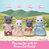 Calico Critters Persian Cat Triplets - Collectible Dollhouse Figures with Cradle Accessory