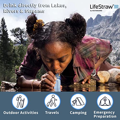 LifeStraw Peak Series - Personal Water Filter Straw for Backup Filtration, Emergency, Survival, and Ultralight Hydration, BPA-Free, Dark Mountain Gray