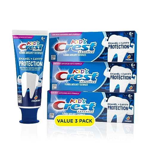 Crest Kids Advanced Toothpaste Enamel + Cavity Protection with Fluoride for Anticavity, 4.1oz (Pack of 3)