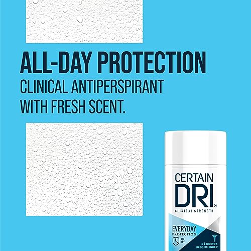 Certain Dri Everyday Strength Clinical Antiperspirant Solid Deodorant, Hyperhidrosis Treatment for Men & Women, Morning Fresh, 2.6oz, 3 Pack