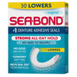 Sea Bond Secure Denture Adhesive Seals, Original Lowers, Zinc-Free, All-Day-Hold, Mess-Free, 30 Count (Pack of 1)