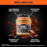 Body Fortress Super Advanced Whey Protein Powder, Chocolate, Immune Support (1), Vitamins C & D Plus Zinc, 3.9 lbs.