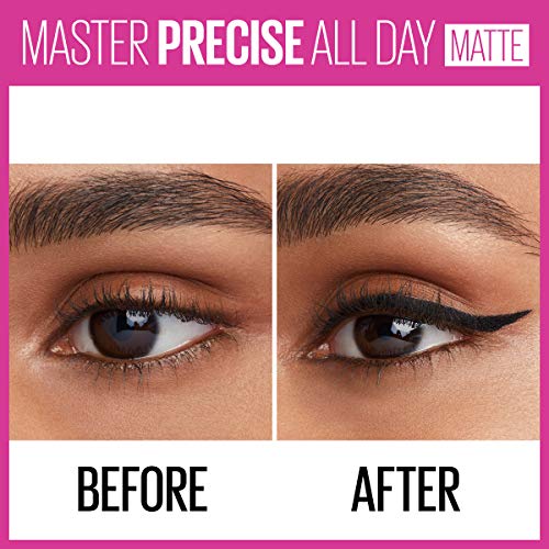 Maybelline Eyestudio Master Precise All Day Waterproof Liquid Eyeliner Makeup, Black, 2 Count