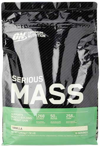 Optimum Nutrition Serious Mass Weight Gainer Protein Powder, Vitamin C, Zinc and Vitamin D for Immune Support, Chocolate, 12 Pound (Packaging May Vary)