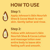 Johnsons Skin Nourish Moisturizing Baby Lotion for Dry Skin with Shea & Cocoa Butter Scents, Gentle & Lightweight Body Lotion for The Whole Family, Hypoallergenic, Dye-Free, 16.9 fl. oz