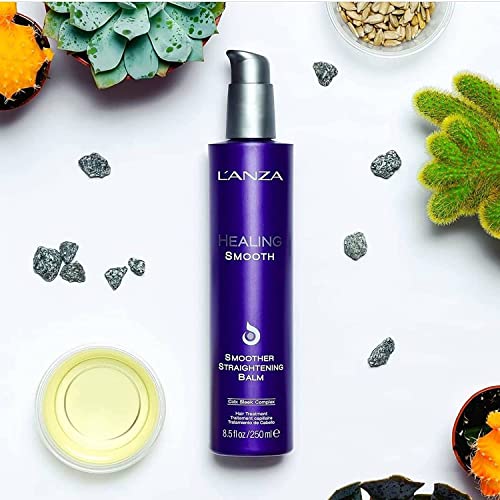 LANZA Healing Smooth Smoother Hair Straightener Balm, With Anti-frizz Technology, Moisturises, Nourishes, and Boosts Movement and Shine for a Naturally Straight Look (8.5 Fl Oz)