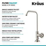 KRAUS Urbix 100% Lead-Free Kitchen Water Filter Faucet in Matte Black/Red, FF-101MBRD