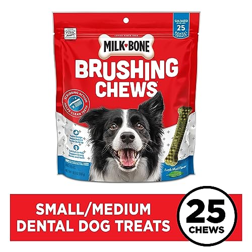 Milk-Bone Fresh Breath Brushing Chews, 18 Large Daily Dental Dog Treats