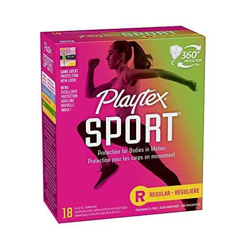 Playtex Sport Tampons, Regular Absorbency, Fragrance-Free - 48ct (Packaging May Vary)