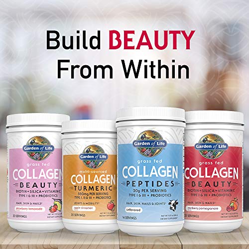 Garden of Life Grass Fed Collagen Peptides Powder – Unflavored Collagen Powder for Women Men Hair Skin Nails Joints, Hydrolyzed Collagen Protein Supplements, Post Workout, Paleo & Keto, 28 Servings.