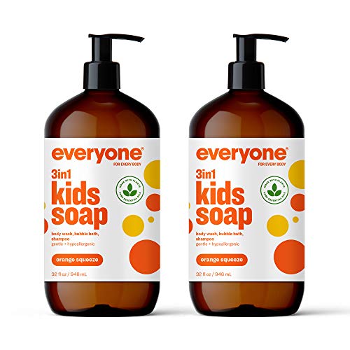 Everyone 3-in-1 Kids Soap, Body Wash, Bubble Bath, Shampoo, 32 Ounce (Pack of 2), Lavender Lullaby, Coconut Cleanser with Plant Extracts and Pure Essential Oils