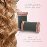 Conair Ceramic 1 1/2-inch and 1 3/4-inch Hot Rollers, Bonus: Super Clips Included (Amazon Exclusive), Create Big Curls and Voluminous Waves