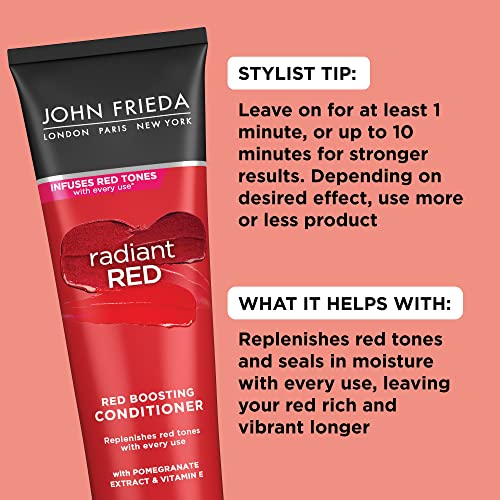 John Frieda Radiant Red Red Boosting Conditioner, 8.3 Ounce Daily Conditioner, with Pomegranate and Vitamin E, Helps Replenish Red Hair Tones