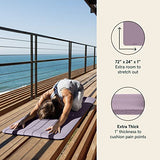 Retrospec Solana Yoga Mat 1" Thick w/Nylon Strap for Men & Women - Non Slip Exercise Mat for Home Yoga, Pilates, Stretching, Floor & Fitness Workouts, Blue Mist