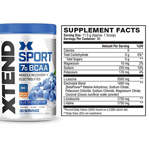 XTEND Sport BCAA Powder Strawberry Kiwi Splash - Electrolyte Powder for Recovery & Hydration with Amino Acids - 30 Servings