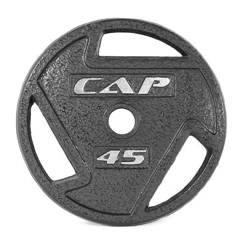 CAP Barbell 2-Inch Olympic Grip Weight Plate, 25 lb, Single Black