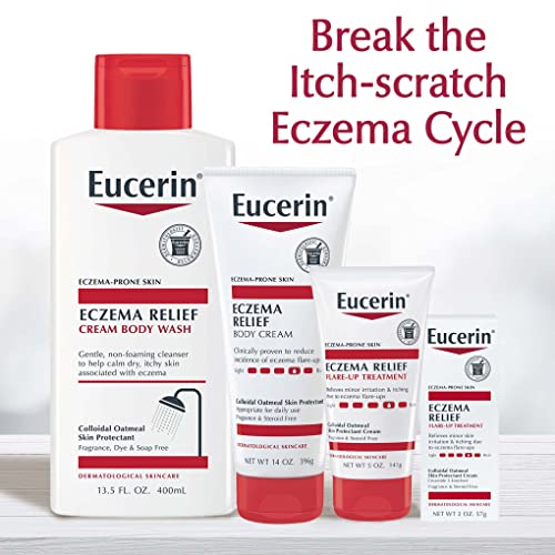 Eucerin Eczema Relief Cream, Full Body Lotion for Eczema-Prone Skin, Moisturizing Eczema Cream, Body Moisturizer, Multi-Pack, 8 oz. Tube (Pack of 3)