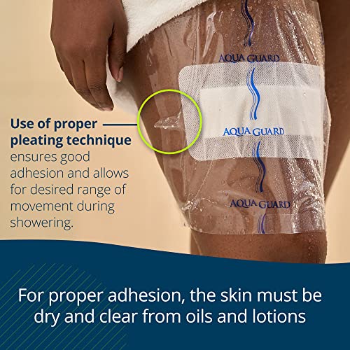 TIDI AquaGuard Sheet – 7” x 7” – Shower Protection Sheet – Self-Adhesive Moisture Barrier – Made without Latex – Wound Cover for Showering – 98 Sheets Per Package – Home Medical Supplies (50010-CSE)