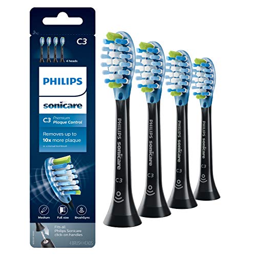 Philips Sonicare Genuine C3 Premium Plaque Control Replacement Toothbrush Heads, 2 Brush Heads, White, HX9042/65