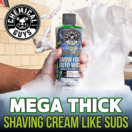 Chemical Guys CWS 110 Honeydew Snow Foam Car Wash Soap (Works with Foam Cannons, Guns or Bucket Washes) Safe for Trucks, Motorcycles, RVs & More, 128 fl oz (1 Gallon), Honeydew Scent