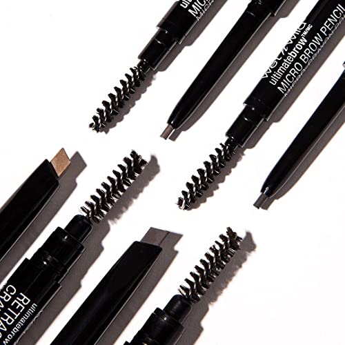 Wet n Wild Ultimate Eyebrow Retractable Definer Pencil, Dark Brown, Dual-Sided, Fine Tip, Shapes, Defines, Fills Brows Makeup