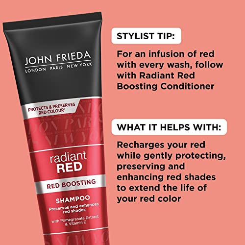 John Frieda Radiant Red Red Boosting Conditioner, 8.3 Ounce Daily Conditioner, with Pomegranate and Vitamin E, Helps Replenish Red Hair Tones