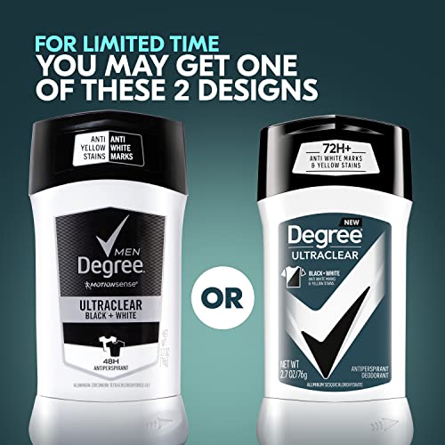 Degree Men UltraClear Antiperspirant Deodorant Black+White 2 Count 72-Hour Sweat & Odor Protection Antiperspirant For Men With MotionSense Technology 2.7 oz