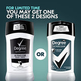 Degree Men UltraClear Antiperspirant Deodorant Black+White 2 Count 72-Hour Sweat & Odor Protection Antiperspirant For Men With MotionSense Technology 2.7 oz