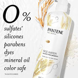 Pantene Sulfate Free Shampoo, with Rice Water, Protects Natural Hair Growth, Volumizing, for Women, Nutrient Infused with Vitamin B5, Safe for Color Treated Hair, Pro-V Blends, 30.0 oz