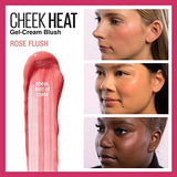 Maybelline New York Cheek Heat Gel-Cream Blush Makeup, Lightweight, Breathable Feel, Sheer Flush Of Color, Natural-Looking, Dewy Finish, Oil-Free, Nude Burn, 1 Count