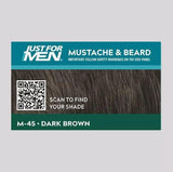 Just For Men Mustache & Beard, Beard Dye for Men with Brush Included for Easy Application, With Biotin Aloe and Coconut Oil for Healthy Facial Hair - Dark Brown, M-45, Pack of 1