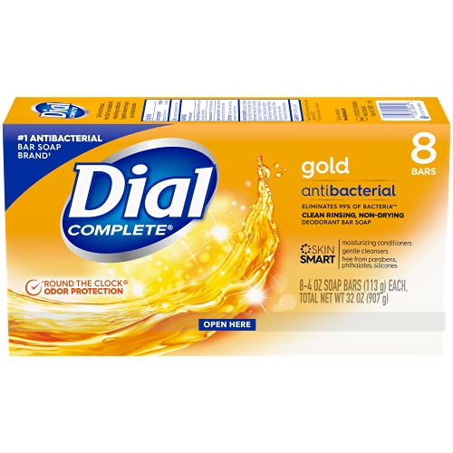 Dial Antibacterial Bar Soap, Spring Water, 32 Bars, 8 Count (Pack of 4)