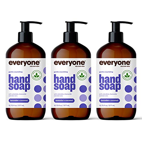 Everyone Liquid Hand Soap, 12.75 Ounce (Pack of 3), Lavender and Coconut, Plant-Based Cleanser with Pure Essential Oils