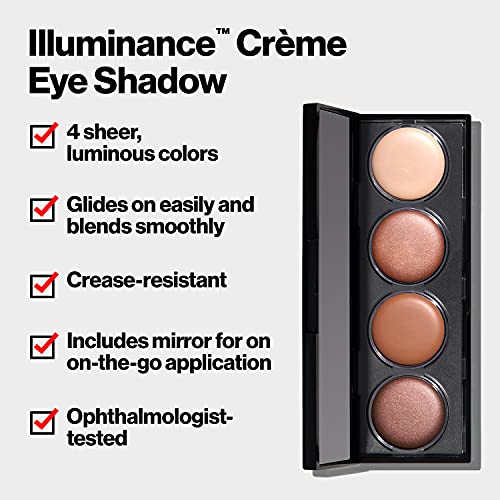 Revlon Crème Eyeshadow Palette, Illuminance Eye Makeup with Crease- Resistant Ingredients, Creamy Pigmented in Blendable Matte & Shimmer Finishes, 730 Skin Lights, 0.12 Oz